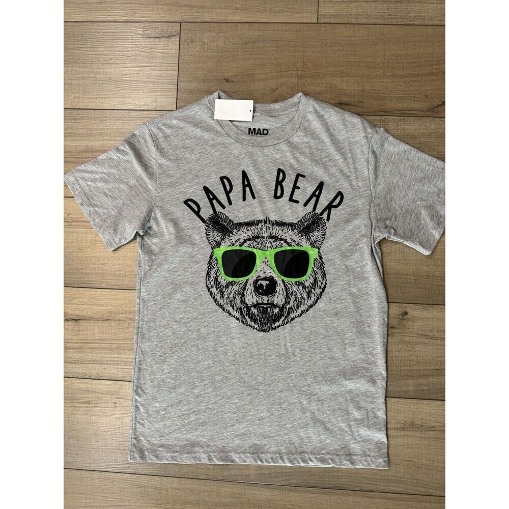 Men’s NWT Papa Bear T shirt‎ Fathers Tee Gift Pregnancy Announcement S Small